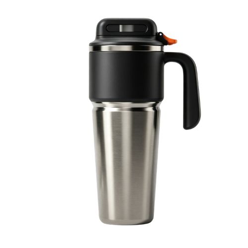 1L cyberpunk-style 304 stainless steel insulated water bottle with straw